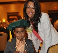 Doctor Castillo and her son in a costume