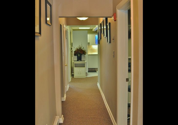 Hallway to dental treatment rooms