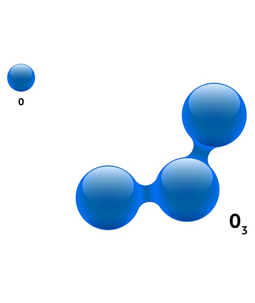 Illustration of ozone molecule used in ozone therapy in North Providence