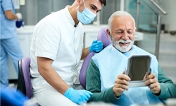 Man after dental checkup in North Providence