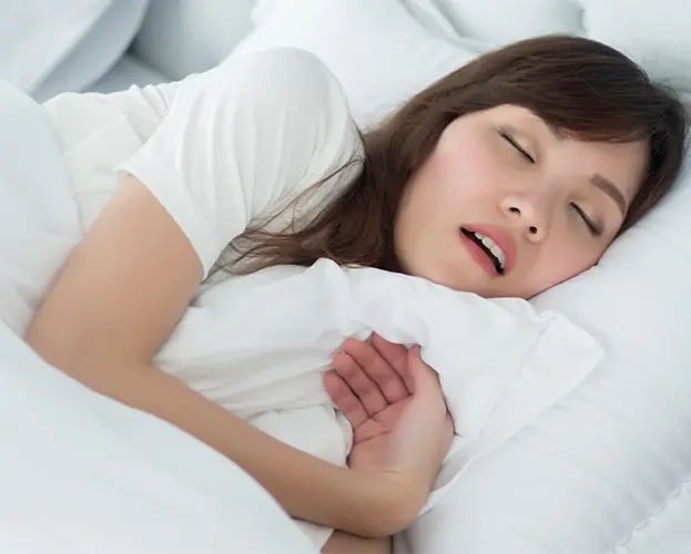 Woman snoring