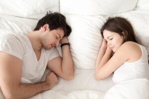 couple sleeping peacefully  